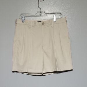 Land's End Mens Tan Traditional Fit 100% Cotton Shorts Sz 34 Preppy, Uniform
